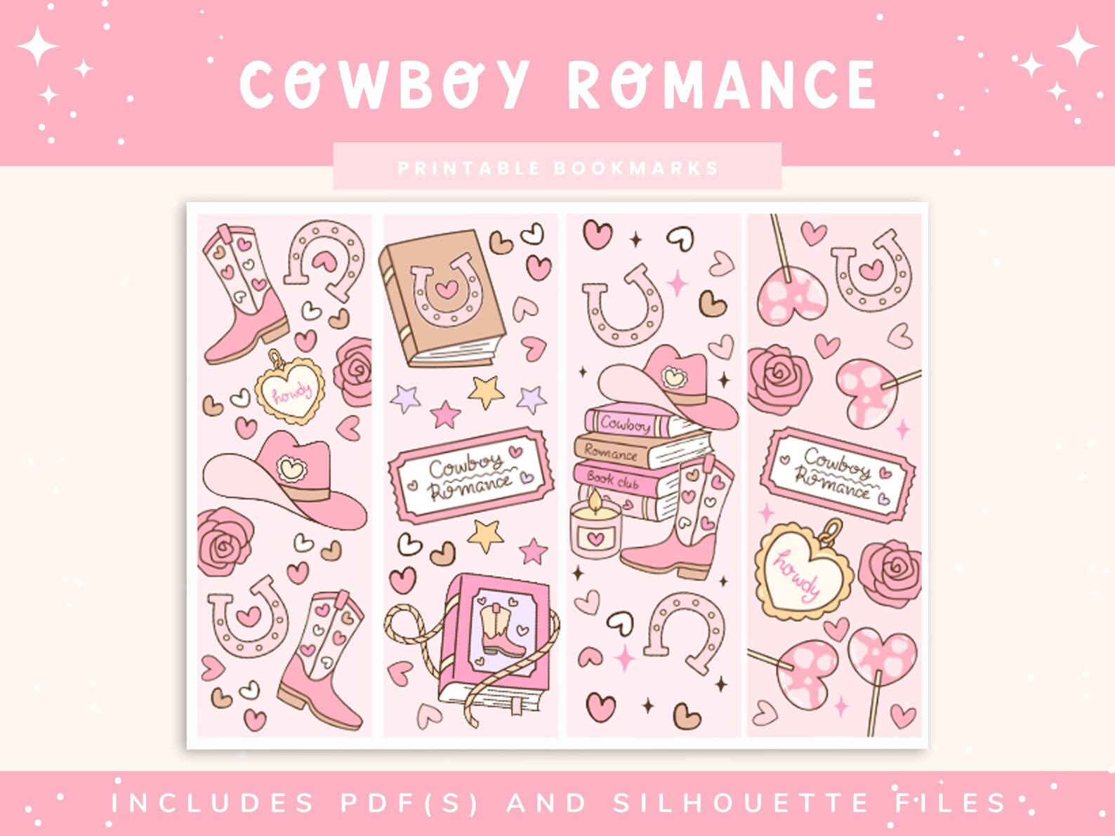 Printable Bookmark Set, Cowboy Romance, Romance Book Lovers, Bookmarks ...