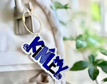 Cheer Inspired Backpack Tag, Keychain, Luggage Tag, Backpack Tag, Cheer Bag Tag, Personalized Backpack, Back To School, Cheerleader, Cheer