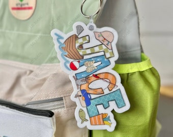 Fishing Inspired Bag Tag, Fish Bag Tag, Keychain, Luggage Tag, Backpack Tag, Personalized Backpack, Back To School, Fish Alphabet, Fishing