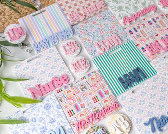 Custom Badge Buddy, Badge Reel, Nurse Badge Holder, Teacher Badge Reel, Monogram Badge Reel, Badge Buddy, Nursing Student, RN, Xray, Gift