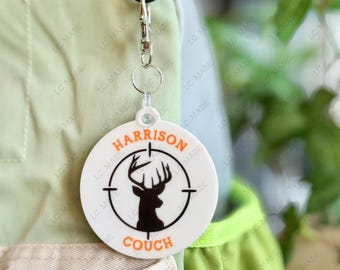 Deer Hunting Inspired Backpack Tag, Camo Bag Tag, Keychain, Luggage Tag, Backpack Tag, Personalized Backpack, Back To School, Hunt Alphabet