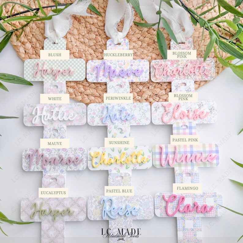 NEW Easter Basket Tag, Bunny Easter Basket Name Tag, Bunny Easter Basket Tag, Personalized Kids Easter Basket, Easter Basket Bows, Heirloom Bild 13