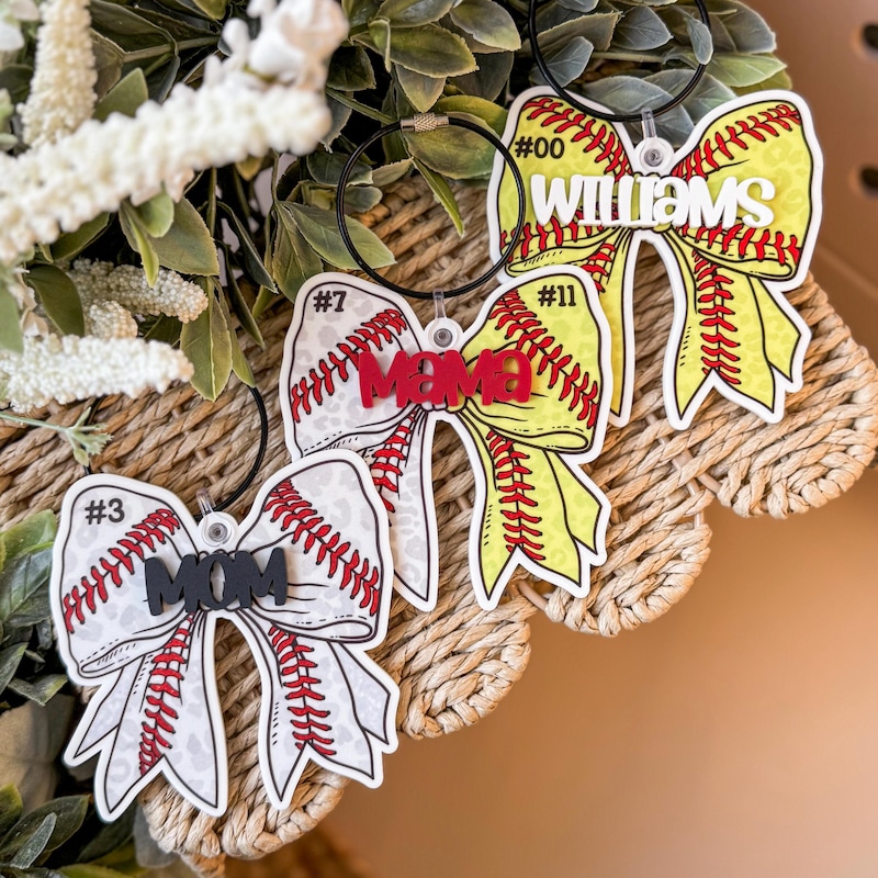 Personalized Softball Baseball Bogg Bag Tag, Softball Mom Bag Tassel and Charm, Baseball Mom Bag Tag, Softball Bag Tag, Soccer, Volleyball, Baseball Mama