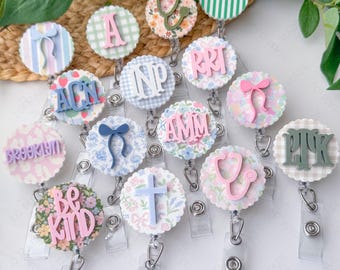 Custom Badge Reel, Nurse Badge Buddy, ID Badge Holder, Teacher Badge, Acrylic Badge Reel, Nursing Student, RN