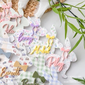 NEW Easter Basket Tag, Bunny Easter Basket Name Tag, Bunny Easter Basket Tag, Personalized Kids Easter Basket, Easter Basket Bows, Heirloom Bild 20