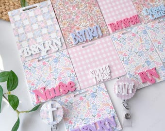 Personalized Badge Holder, Nurse Badge Reel, Acrylic Badge Buddy, Teacher Badge, Badge Reel Charm, HealthcarBadge Buddy, Nursing Student, RN