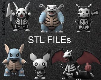 Halloween Pikachu Collection, Blastoise, Pikachu, Raichu, Wartortle, Charmeleon, Squirtle, Togepi, Charizard - 3D Print STL | STL Files