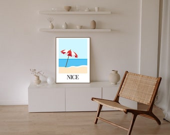 Wall decoration poster - Beach - Nice - Holidays