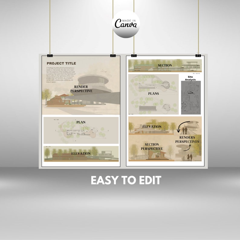Architecture Presentation Board Templates Printable Editable
