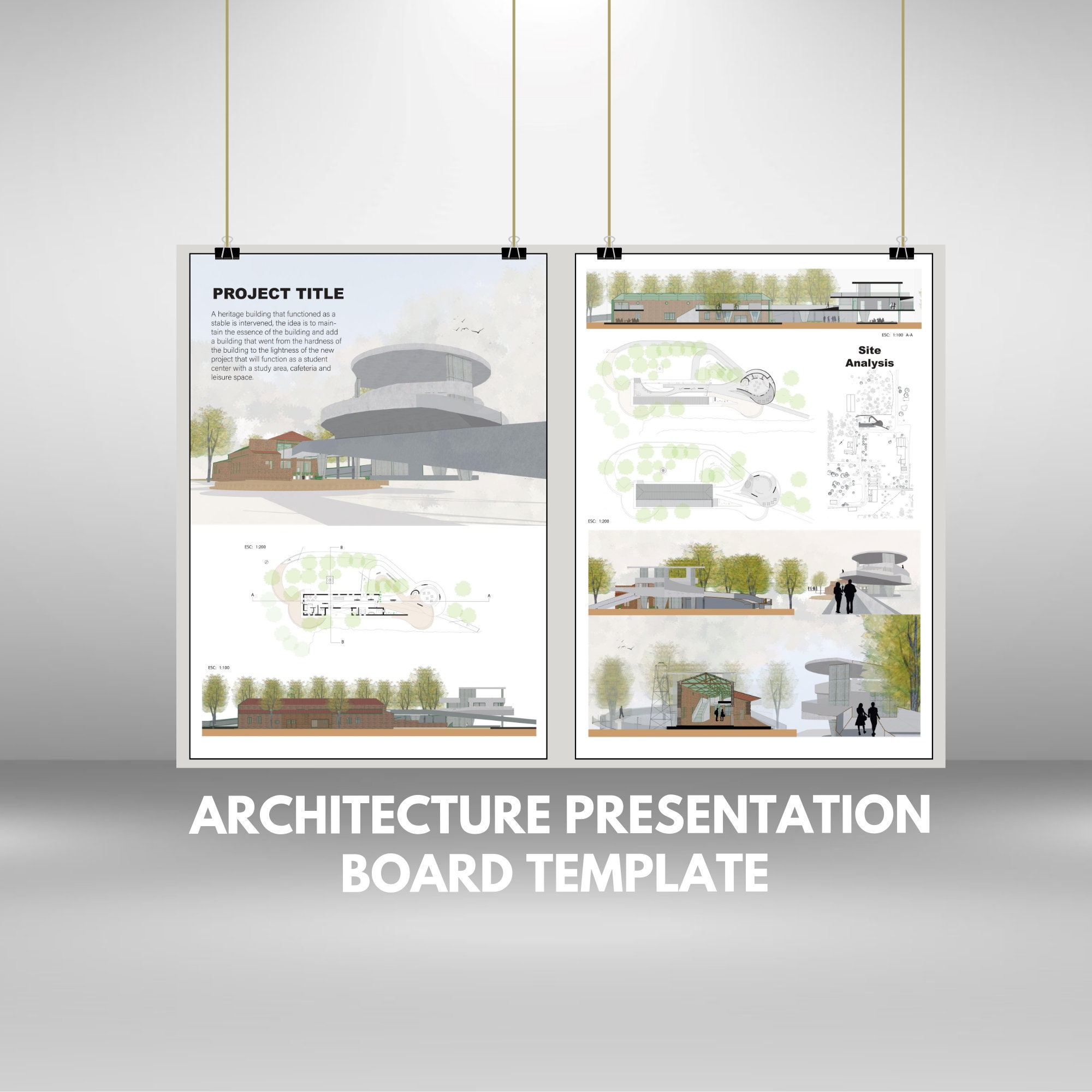 Architecture Presentation Board Templates Printable Editable ...