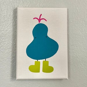 Blib - Funky Art, Cartoon, Minimalist, Character, Original Acrylic Painting, Mid-Century Modern, Abstract, Wall Art Decor, Birthday Gift