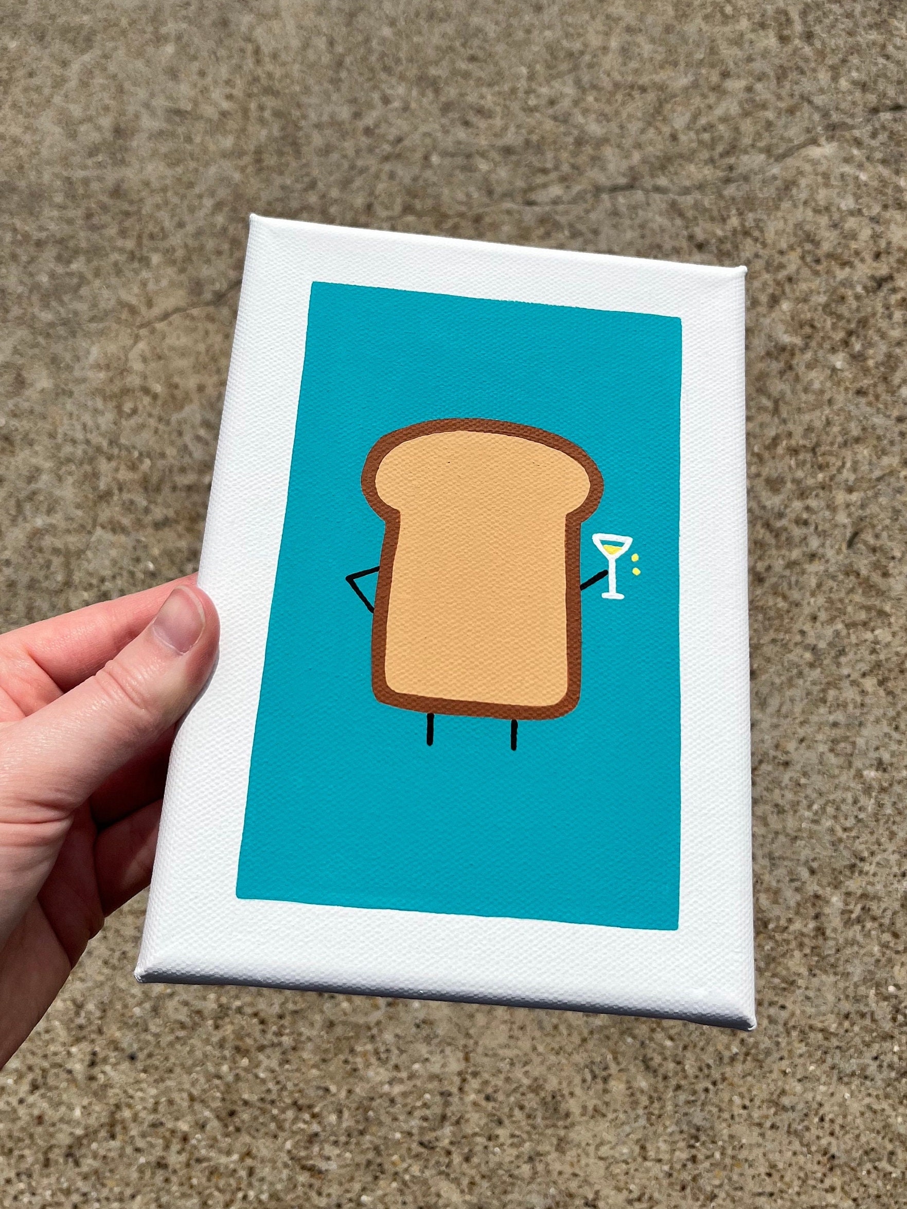 Abstract Toast A Toast to You - Funky, Food Art, Cheers, Party, Bar, Original Acrylic ...