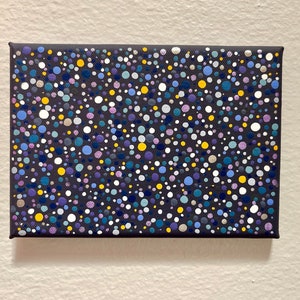 Galaxy Dots - Metallic, Outer Space, Dot Art, Original Acrylic Painting, Mid-Century Modern, Abstract, Wall Art, Home Decor, Birthday Gift