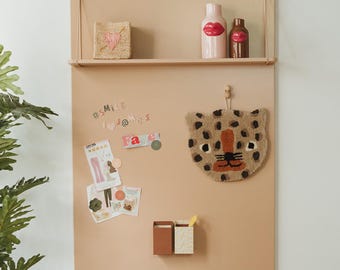 Magneetbord Kind - Pippa Peach (Perzik Roze) 102x71cm Met Plankje Magnetisch Memobord Metaal Creatief & Educatief Speelgoed - Clover Living