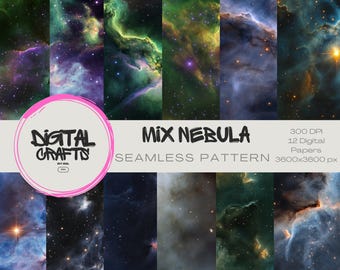 Nebula Seamless Pattern: Celestial Digital Paper (Digital Download)