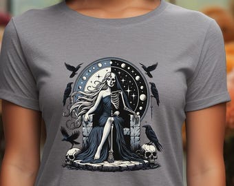 Hel Norse Goddess Graphic T-Shirt | Underworld Dark Goddess Tee