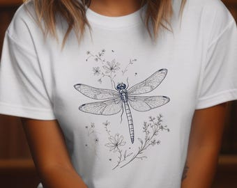 Dragonfly Botanical T-Shirt | Vintage Style Graphic Tee