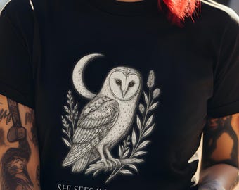 Barn Owl Vintage T-Shirt | Cottagecore Spirit Animal Graphic Tee