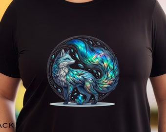 Labradorite Fox T-Shirt: Mystical Spirit Animal Graphic Tee