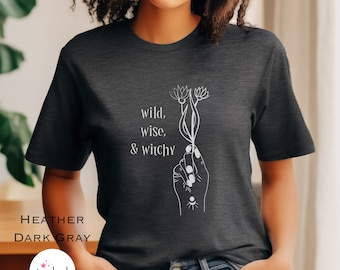 T-shirt Wild Wise Witchy : T-shirt graphique Boho mystique