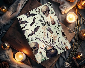 Witchy Herb & Skull Journal: Green Witch Spellbook, Gothic Gift
