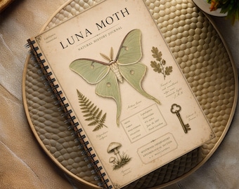 Luna Moth Natural History Journal | Victorian Entomology Field Notes, Botanical Sketchbook