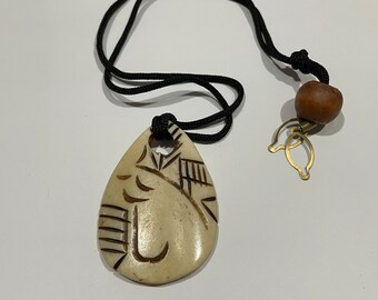 Carved Bone Tribal Necklace