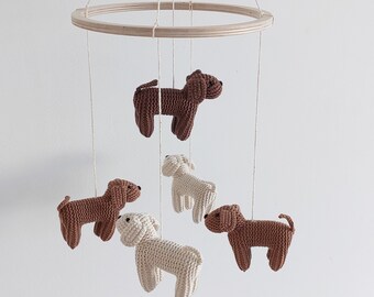 Dog baby mobile, pets nursery mobile