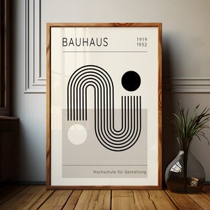 Bauhaus Print Download Mid Century Modern Wall Art, Neutral Bauhaus Poster Printable, Minimalist Modern Art Print, Large Wall Art