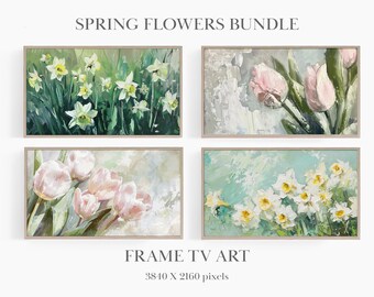 Frame TV Art Flowers, Frame TV Art Spring, Frame TV Art Bundle, Spring Flowers Bundle, Samsung Frame tv Art, Daffodils and Tulips