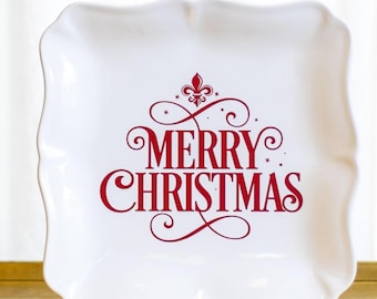 BACK IN STOCK!!** Merry Christmas Platter 11.5x11.5