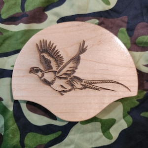 Pheasant Tail Fan Mount Plaque- No feathers- Soft Maple