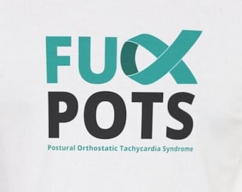 Camiseta con el síndrome POTS. ¡Al diablo con la taquicardia postural y el síndrome ortostático! Camiseta con lazo de concientización.