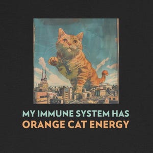 My Immune System Has Orange Cat Energy Funny Autoimmune T-shirt : MCTD Lupus SLE RA Funny Tees