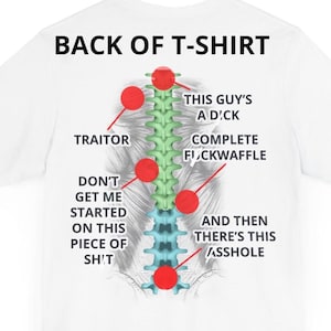 It&#39;s Right Behind Me Is het niet grappig T-shirts rugpijn De achterkant van het shirt heeft een ruggengraat en grappige opmerkingen T-shirts voor chronische rugpijn