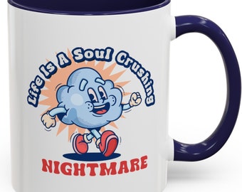 Taza de humor negro y divertido de 325 ml: Tazas retro sarcásticas y desgarradoras con un toque de depresión.