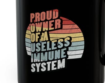 Tazas de 325 ml con el sistema inmunitario inservible, divertidas, enfermedades y trastornos autoinmunes.