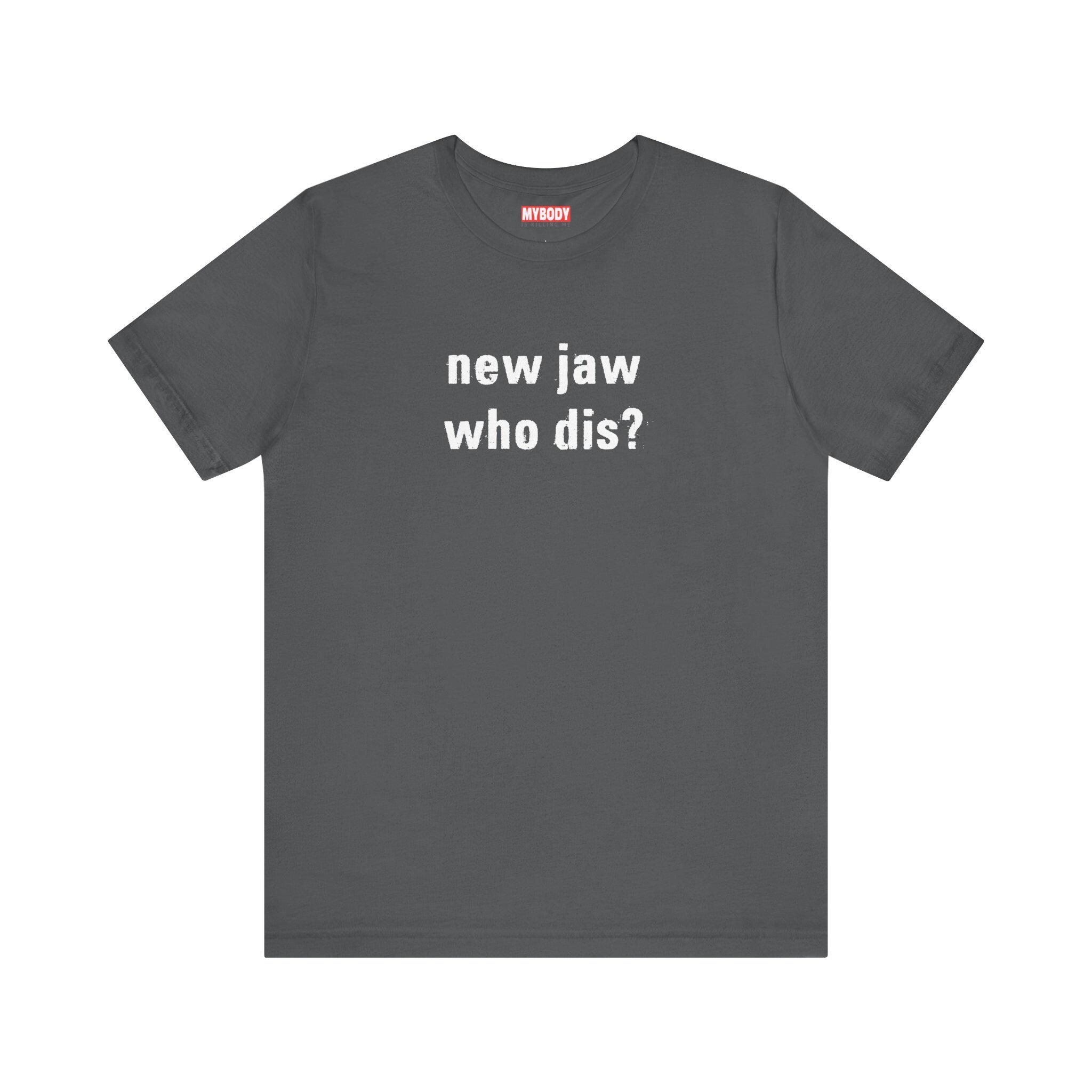 新しい顎のおもしろTシャツ 顎関節全置換手術 TMJ関節 ユーモラスなT 