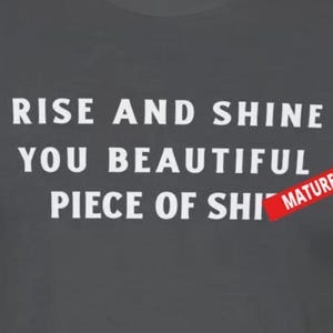 Rise Shine Beautiful Piece Sh*t T-Shirts Funny Snarky Waking Up Sarcastic People Hate Mornings Tees