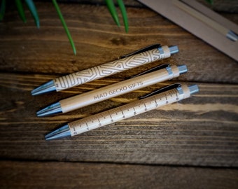 Personalised bamboo ballpoint pens *FREE ENGRAVING*