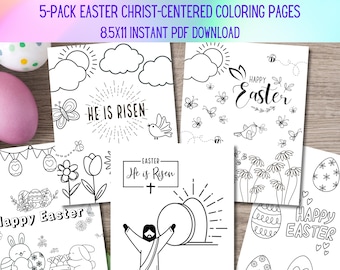 Christ-Centered, Faith-Based, Easter Printable Coloring Pages for Kids - 5 Pack - Instant PDF Download! LDS//Religious//Primary