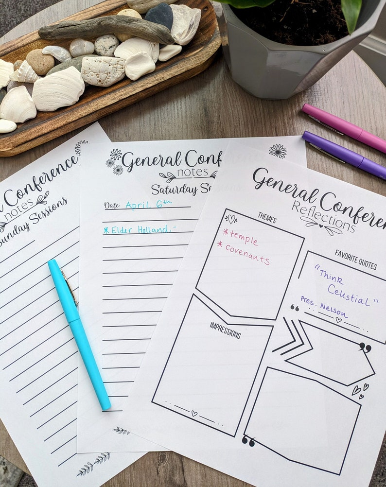 Relief Notes Table General Conference Notes 8.5x11 Instant PDF Download! Print as Many ...