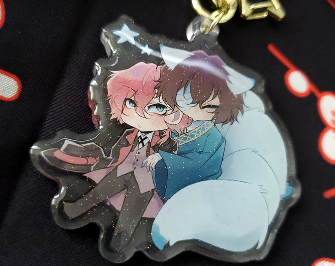 BSD Soukoku Keychain; Dazai and Chuuya - Etsy