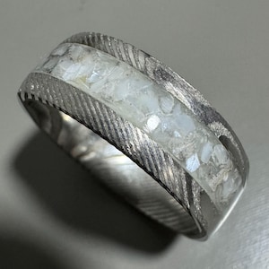 Mother of Pearl Inlay Ring - White Glow in the Dark