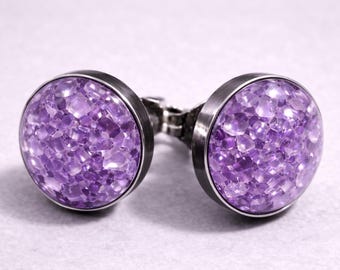 Custom Birthstone Stud Earrings 8MM Round - Choose Your Birthstone
