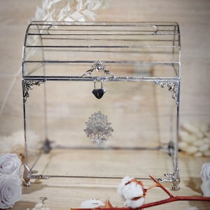 Glas Hochzeit Kartenbox mit Deckel, Brautkartenbox, Elegante Hochzeit Tischdekoration, Transparente Kartenbox, Brautparty Display Box