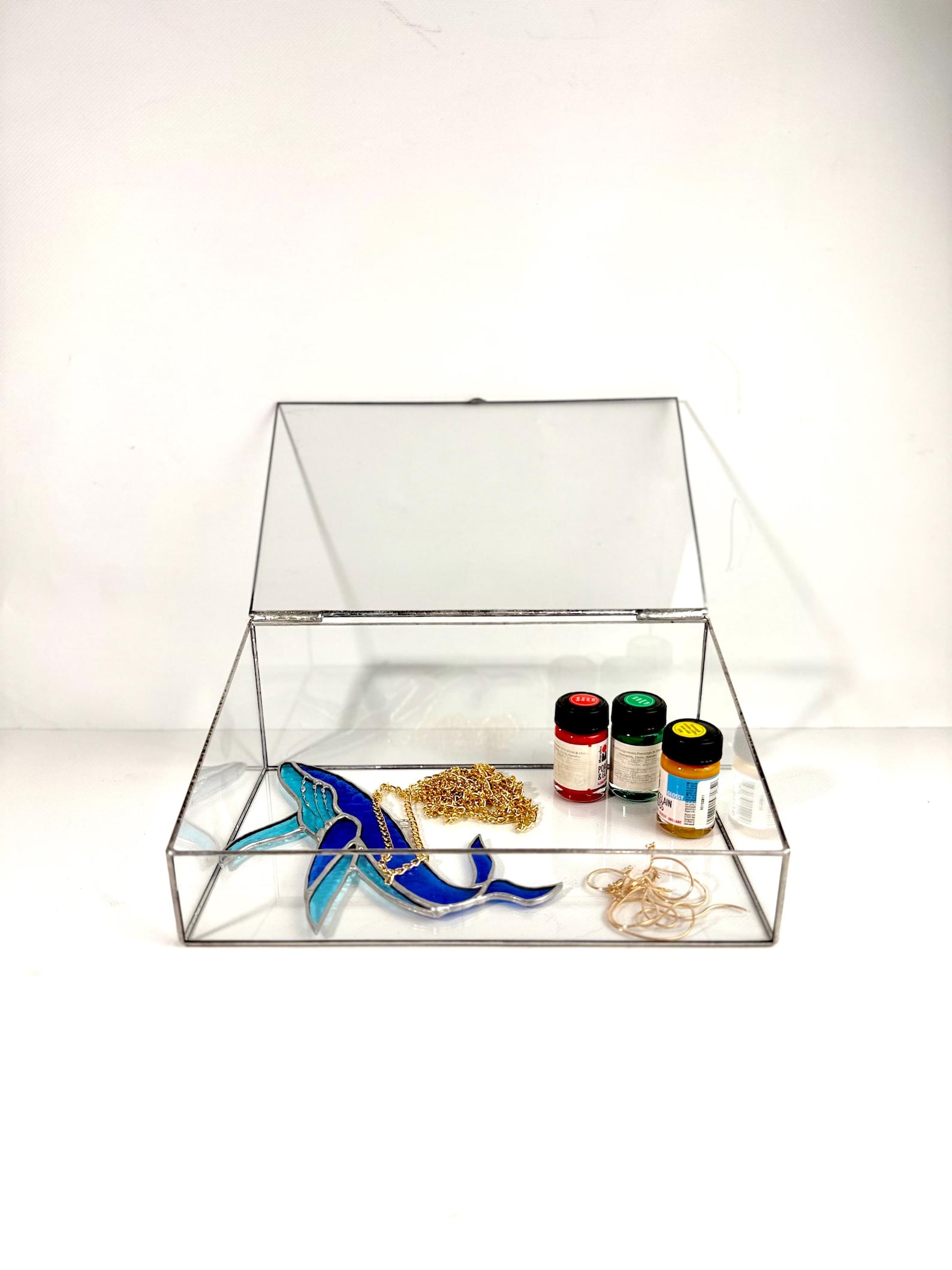 Handmade Glass Display Box, Glass Show Case, Minimalist Organizer for ...