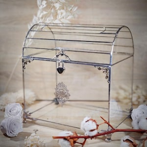 Caixa de vidro para cartões de casamento feita à mão com fechadura, elegante caixa de memórias, decoração personalizada para casamento, caixa de envelope para recepção, porta-cartões para mesa de presentes