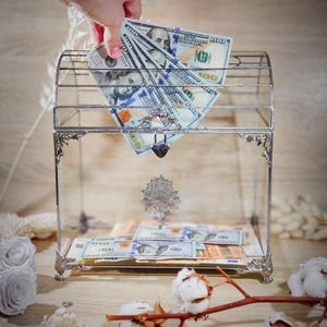 Boîte d'invités en verre, boîte pour cérémonie, décoration de mariage élégante en verre, boîte à souvenirs en verre, boîte pour cartes de voeux, cadeau pour femme