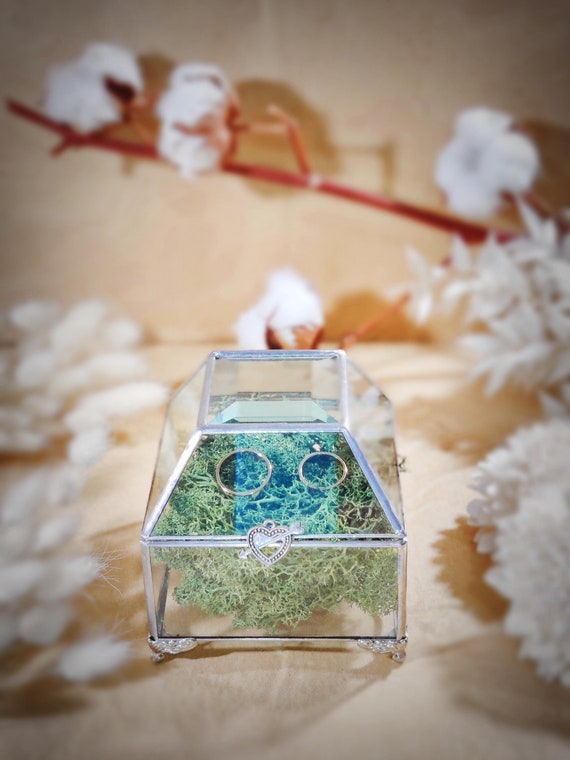 Tiny Glass Chest With Lid, Micro Jewelry Organizer Handmade, Small